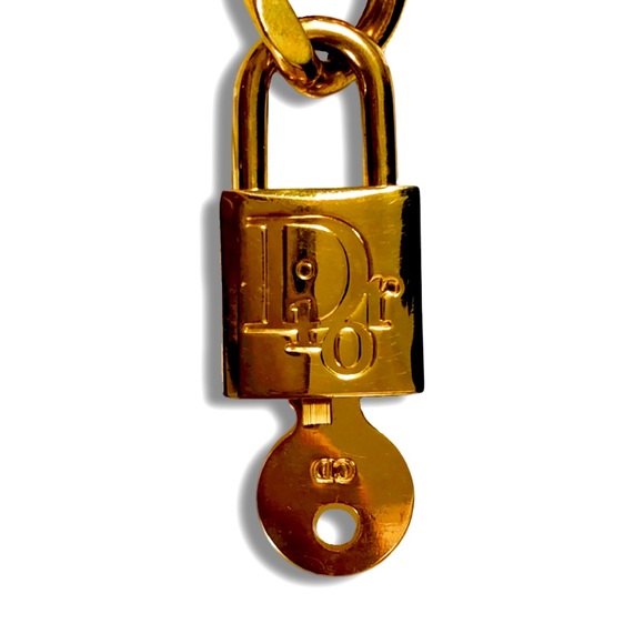 Dior John Galliano Vintage Runway Oversized Padlock Key Curb Link Chain Bracelet - Picture 3 of 15